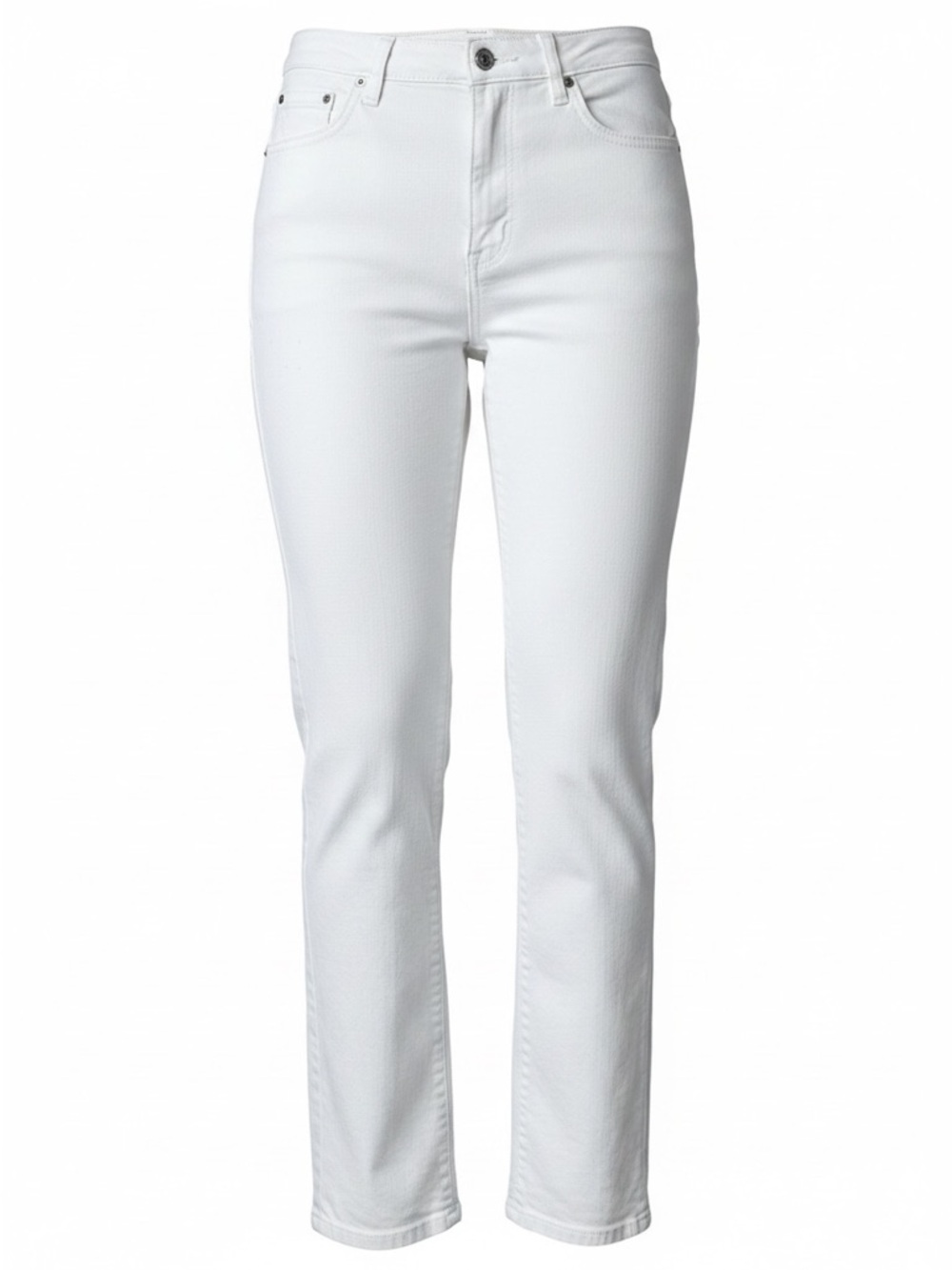Frye White Straight Leg Ankle Jeans High Rise Minimal Denim Size 10